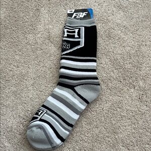 LA Kings Striped Crew Socks in Black and Gray